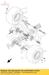 yamaha 43DF53110000 naaf achter - Onderkant