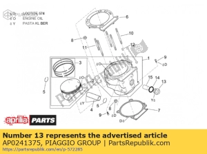 aprilia AP0241375 abdeckung m24x1 - Unterseite