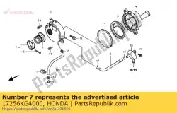Ici, vous pouvez commander le bande, isolateur de carburateur auprès de Honda , avec le numéro de pièce 17256KG4000: