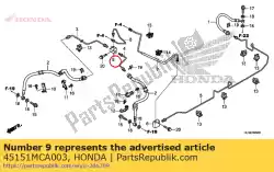 pijp, in drie richtingen van Honda, met onderdeel nummer 45151MCA003, bestel je hier online: