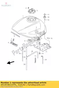 Suzuki 4410038G10YHL tanque de combustible - Lado inferior