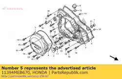 Here you can order the gasket, r. Cover from Honda, with part number 11394MEB670: