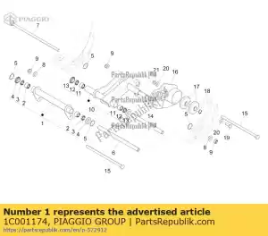 Piaggio Group 1C001174 brazo oscilante lateral del chasis - Lado inferior