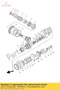 yamaha 42X175260100 cam, conducir - Lado inferior