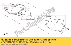 Tutaj możesz zamówić guma, rr. Kaptur od Honda , z numerem części 77221MBZC50: