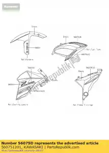 kawasaki 560751201 wzór, os?ona, lewa zr800agf - Dół