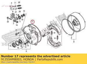 honda 91355HM8003 oring, 166x2.6 - Bottom side