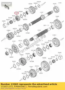 kawasaki 132621233 01 versnelling, ingang 2e,17t - Onderkant