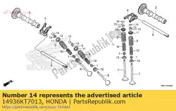 vulring, klepstoter (2. 075) van Honda, met onderdeel nummer 14936KT7013, bestel je hier online: