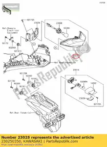 kawasaki 230250350 lámpara de cola er250cff - Lado inferior