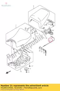 Suzuki 4528033400 cabo, trava do assento - Lado inferior