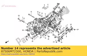 Honda 87506MT2300 etiqueta, batería - Lado inferior