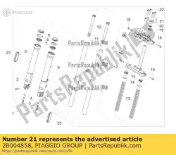 Aqui você pode pedir o parafusos em u do guiador em Piaggio Group , com o número da peça 2B004858: