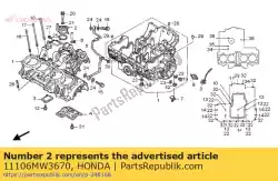 Ici, vous pouvez commander le couvercle, séparateur d'air auprès de Honda , avec le numéro de pièce 11106MW3670: