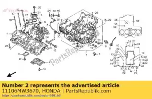 Honda 11106MW3670 pokrywa, separator powietrza - Dół
