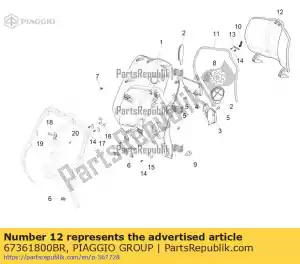 Piaggio Group 67361800BR painted top box flap - Bottom side