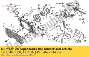 honda 19505MEJ000 mangueira, radiador inferior - Lado inferior