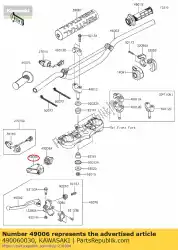 kofferbak, koppelingshendel kx250-r1 van Kawasaki, met onderdeel nummer 490060030, bestel je hier online: