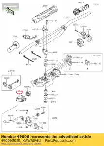 kawasaki 490060030 kofferbak, koppelingshendel kx250-r1 - Onderkant