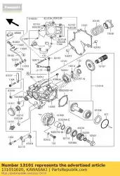 Aquí puede pedir conjunto de engranajes de Kawasaki , con el número de pieza 131010020: