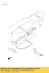 suzuki 4501109EF0 juego de cerradura, asiento - Lado inferior