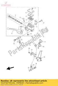 yamaha 5VLF58750100 holder, brake hose 1 - Bottom side