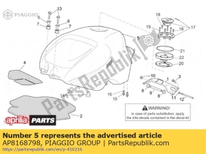 aprilia AP8168798 benzinetank. zwart - Onderkant