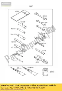 Kawasaki 921101171 clé à outils, boîte, 10x12 - La partie au fond