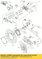 430800088DJ, Kawasaki, pinza-sub-conjunto, rr, negro kawasaki gtr  c zzr f performance sport e zx1400 abs h j 1400gtr zzr1400 zg1400 kact ninja zx14r brembo ohlins 1400 , Nuevo