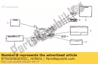 87565KBG830ZC, Honda, kolor etykiety t3 honda cb twofifty  f cbx cb250 250 , Nowy