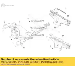 Ici, vous pouvez commander le couvercle de pompe rh auprès de Piaggio Group , avec le numéro de pièce 59967900HA: