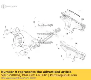 Piaggio Group 59967900HA couvercle de pompe rh - La partie au fond