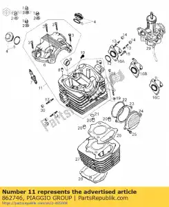 Piaggio Group 862746 cabeça de cilindro - Lado inferior