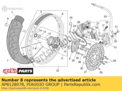 Aprilia AP8128078, Szprycha przednia lewa d.3.5, OEM: Aprilia AP8128078