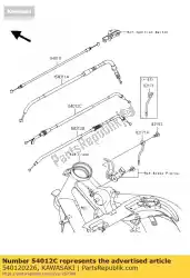 Here you can order the cable-throttle,opening er650a7 from Kawasaki, with part number 540120226: