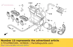 Honda 17552MBZG00 cable, filtro de aire secundario - Lado inferior