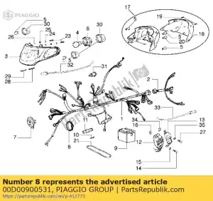 Piaggio Group 00D00900531 collier de serrage - La partie au fond