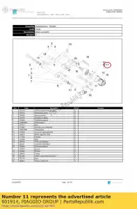 Piaggio Group 601914 cichy wspornik pomocniczy - Dół