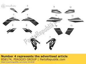 Piaggio Group 858174 rear lh fuel tank decal - Bottom side