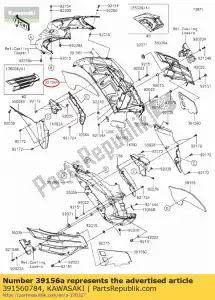 kawasaki 391560784 pad,side cowling,rh zx1400fcf - Bottom side