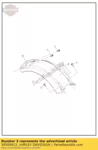 harley davidson 59500912 achterspatbord - Onderste deel