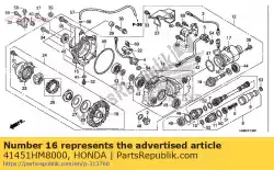 Aquí puede pedir cuña d, piñón (1. 82) de Honda , con el número de pieza 41451HM8000: