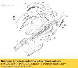 Qui puoi ordinare parte posteriore del corpo sinistra da Piaggio Group , con numero parte 67502700NO: