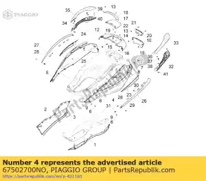 Piaggio Group 67502700NO parte posterior del cuerpo lado izquierdo - Lado inferior