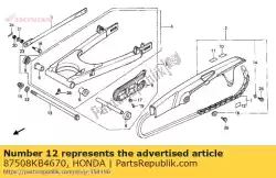 Aqui você pode pedir o rótulo, cadeia adj em Honda , com o número da peça 87508KB4670: