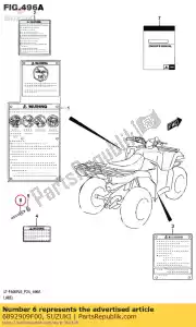 suzuki 6892909F00 pivet,warning l - Bottom side