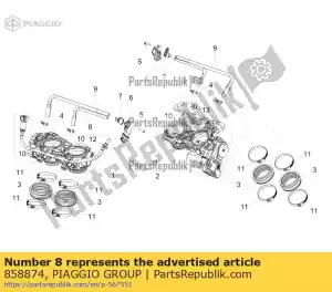 Piaggio Group 858874 pipe - Bottom side