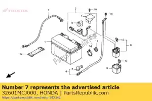 Honda 32601MCJ000 câble, terre de chauve-souris - La partie au fond