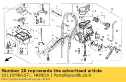 Ici, vous pouvez commander le plaque, ensemble auprès de Honda , avec le numéro de pièce 16119MBN671: