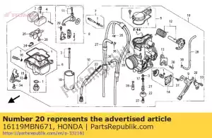 Honda 16119MBN671 plaque, ensemble - La partie au fond